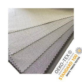 High Quality 100% Polyester Textured Linen 100%blackout FR Flame Retar Curtains Fabric and Materials