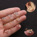 HOVANCI 3Europe and America Hot Sale Lovely Circle Round Star Heart square Cubic Zirconia Nose Ring Helix Piercing Jewelry