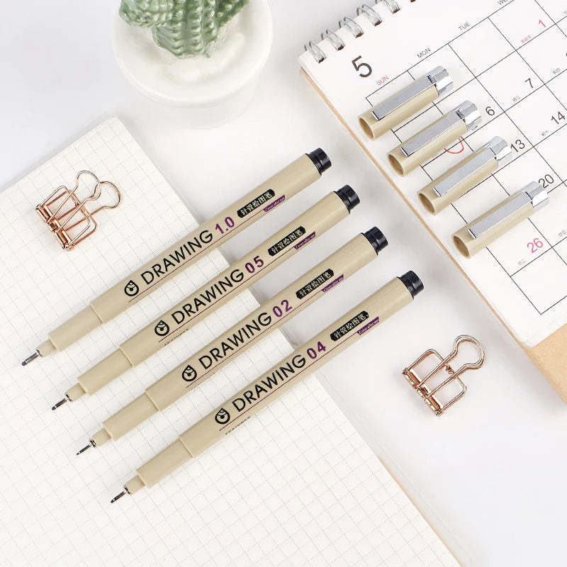 12pcs Art Marker Color Technical Drawing Waterproof Fine Line Painting Pen