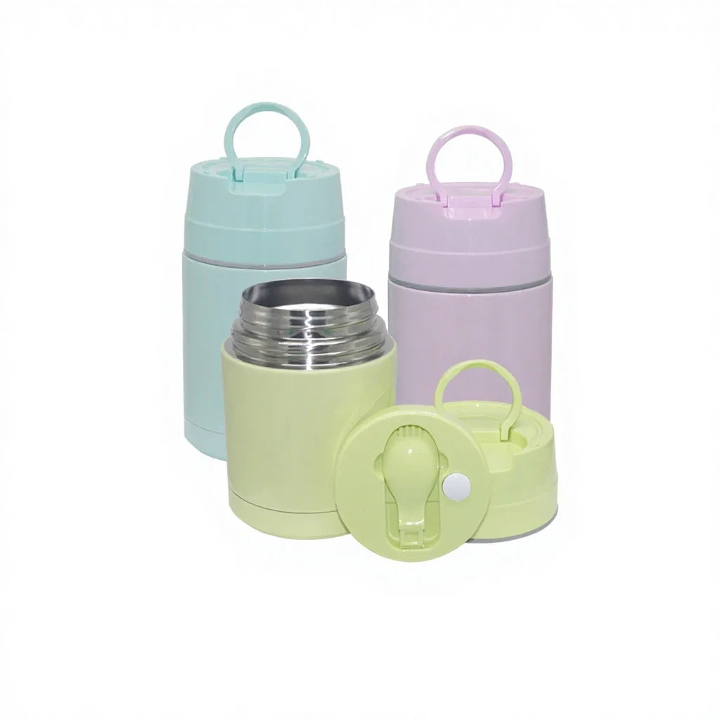 Drum Shape Stainless Steel Vacuum Food Container Lunch Box Hand Pan-Cookware Set