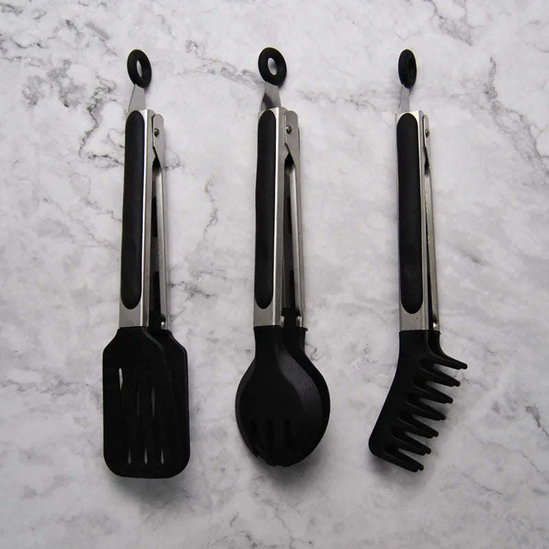 Hot Selling Cheap Custom  Non Stick  3Pcs Salad Serving Kitchen Cooking Food Tongs