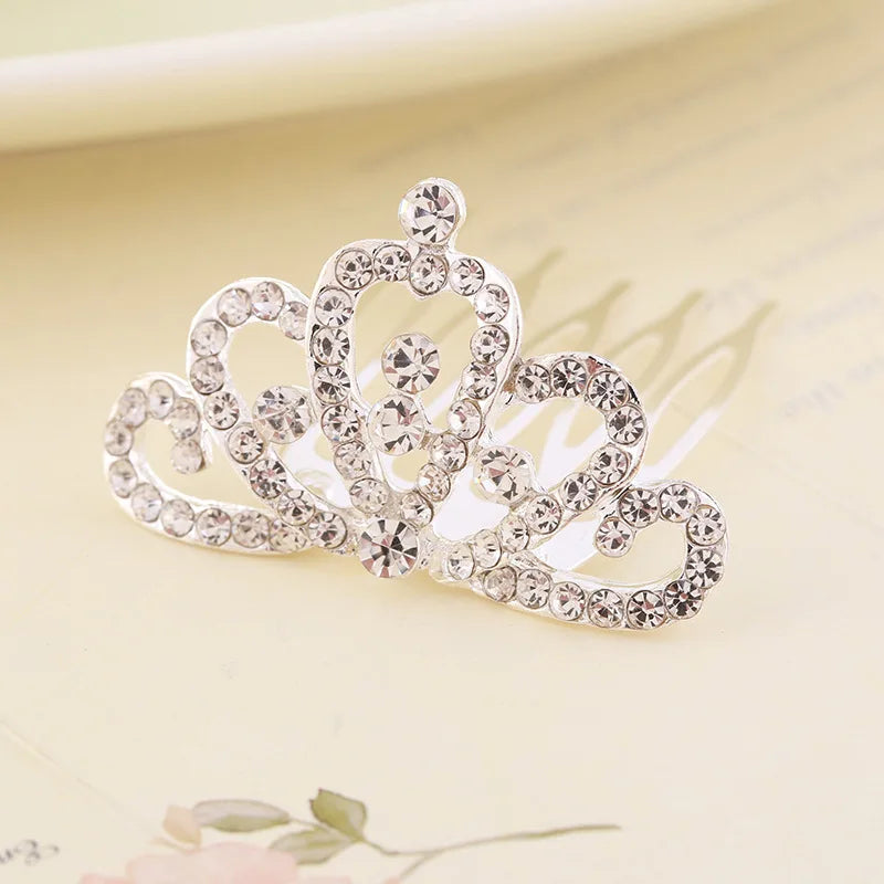 Wholesale Children's Crown Princess Rhinestone Comb Hairpin Hair Jewelry for Girls