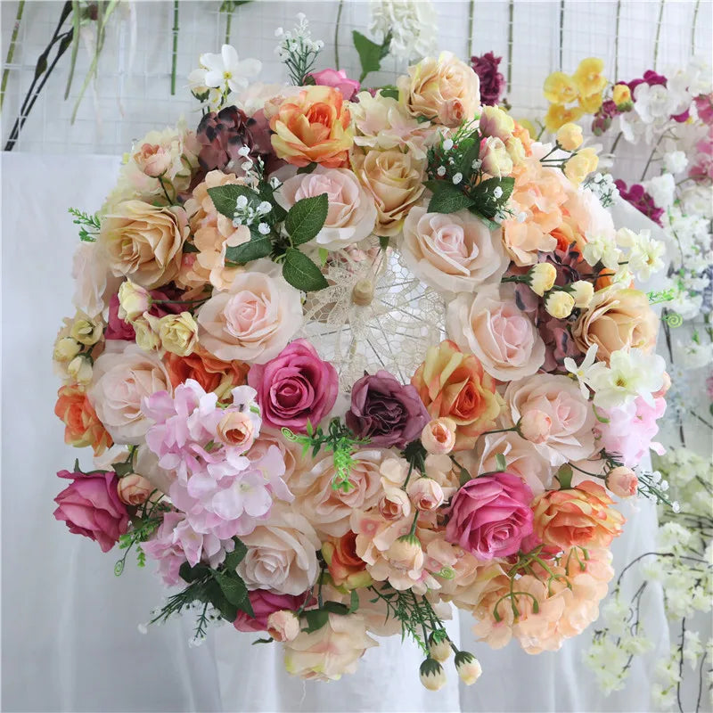 H05398 Wedding Stylish Umbrella With Flowers Beautiful Wedding  Umbrellas  Wedding Decor Umbrellas Artificial Flowers