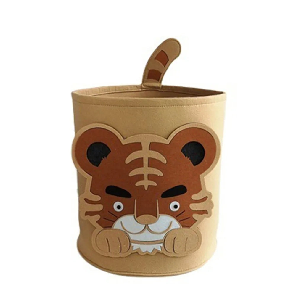 Felt Storage Basket  Large Storage Baskets for Shelf  Fabric Storage Bin Blanket Basket With Animal Designs