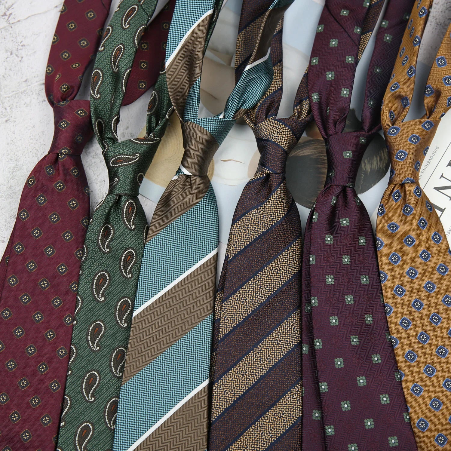 Men's Vintage Cashew Neck Tie Suit Shirt Groom Wedding 8cm Business Formal Professional Striped Neck Ties