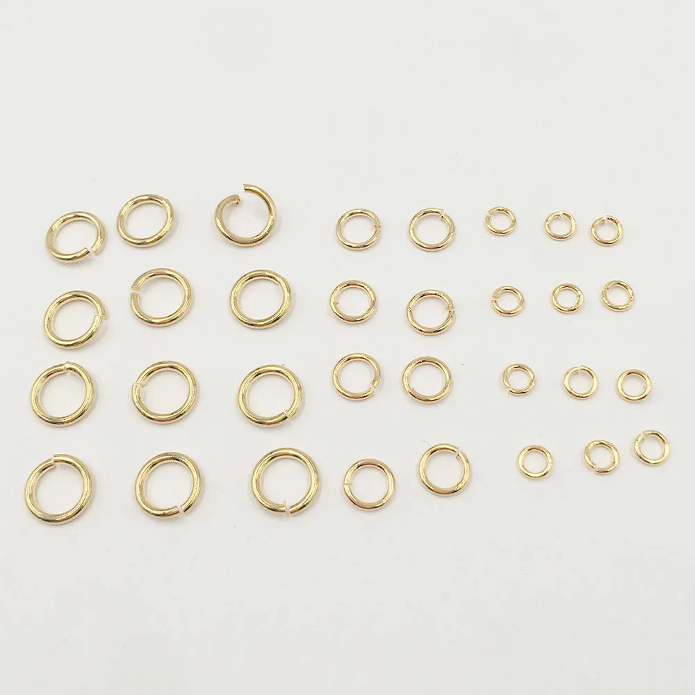 Brass Jewelry Findings with Real Gold Plating 20pcs Lot DIY Accessories Wholesale Bulk Open Ring Jump 4mm/6mm/8mm