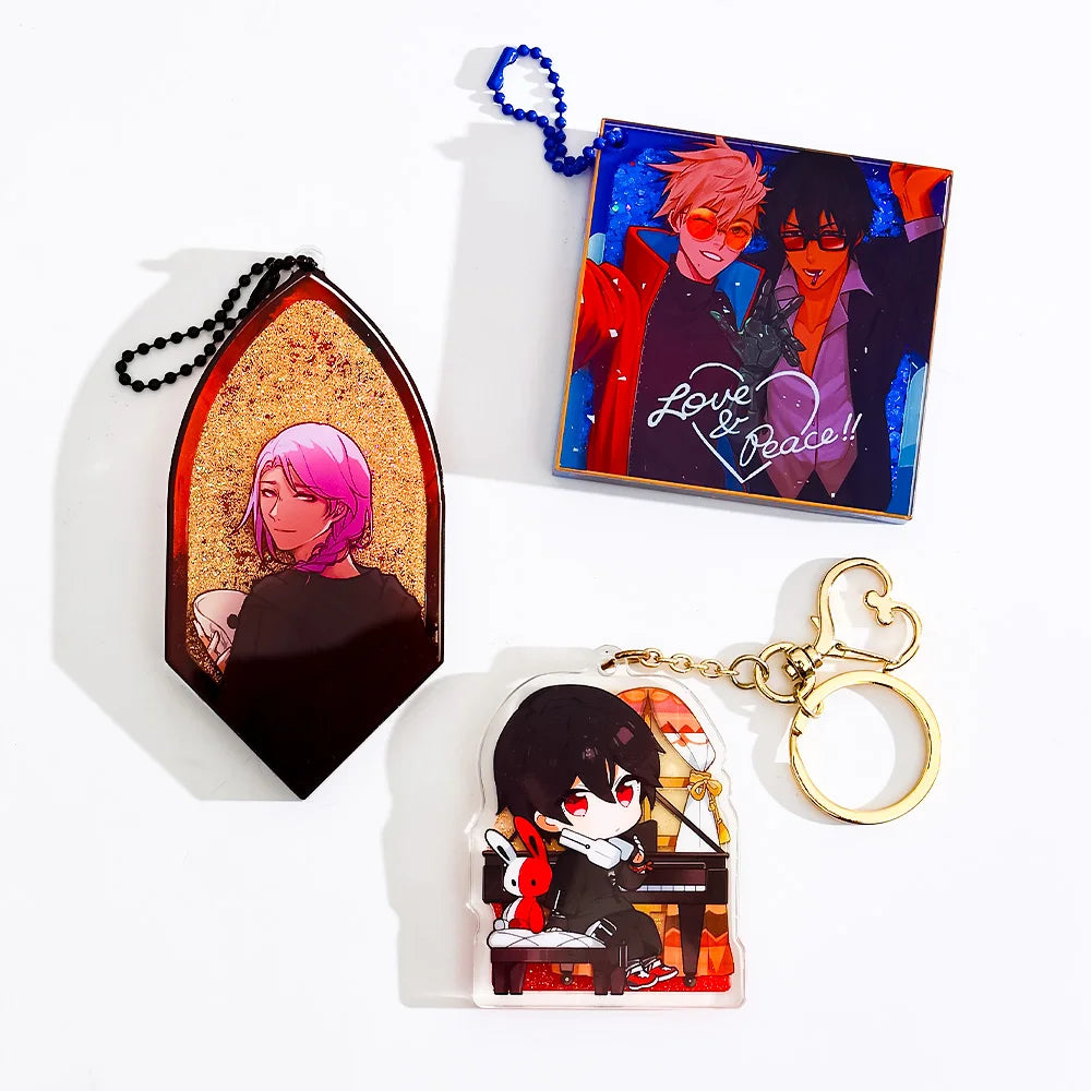 CNAWO Custom Printed Donut-Shaped Keychain UV-Printed Liquid Oil Floating Acrylic Liquid Storage Durable Metal Plastic Material