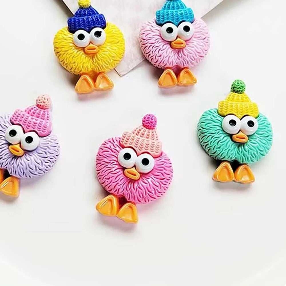 100pcs Kawaii Lovely Cartoon Flatback Cabochon Resin Mini Duck Charms Scrapbook Diy Accessories Deco Parts Craft