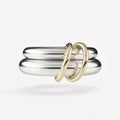 YF4180 Fashion Waterproof High End 18K Gold Plated Individuality Double Circle Linked Ring Stainless Steel Waterproof Rings