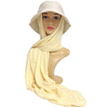 2022 New Fashion Instant Chiffon Scarf Shawl Hijab with Bucket Hat for Muslim Women Summer Plain Chiffon Hijab