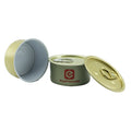Customised Tinplate Tuna and Sardine Empty Canned Food Tin Cans with Stickers Round Small Size