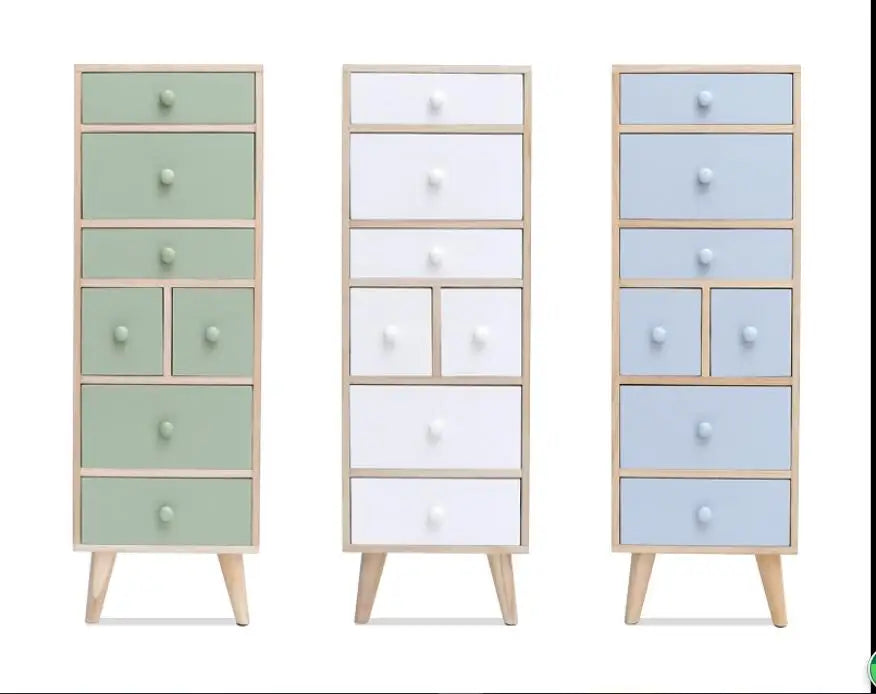 7 Drawer Shelf Chest Stand Wood Storage Dresser Rack Cabinet White