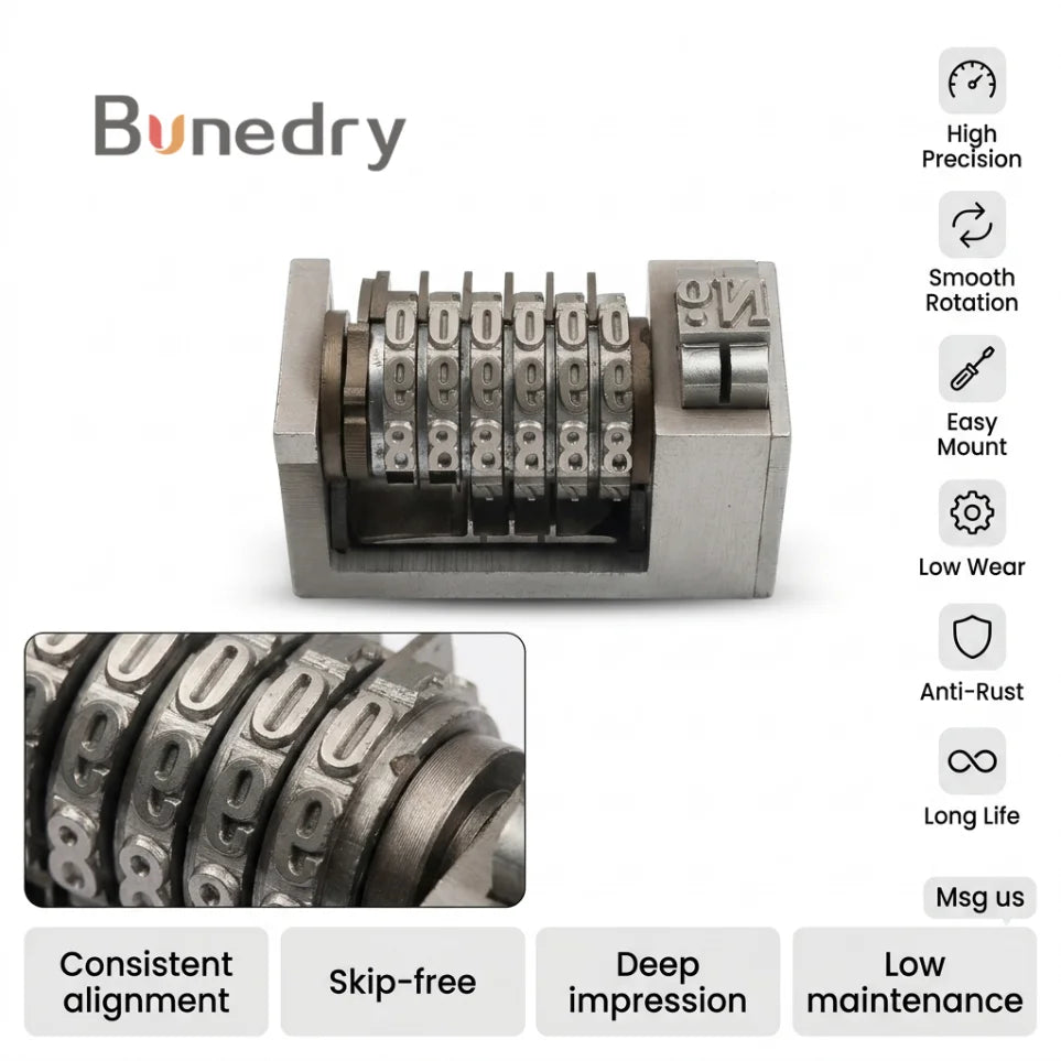 Code Numbering Machine 6 Digital Flat Pressing Gold Steel 4X8 Cicero for Heidelberg Offset Press Parts