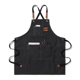 Adjustable Cool Canvas Bib Apron Chef Apron Water Resistant Thick Canvas Cross Back Adjustable Apron