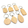 Wooden Blank Heart Keychain Square Round Wood Key Chains