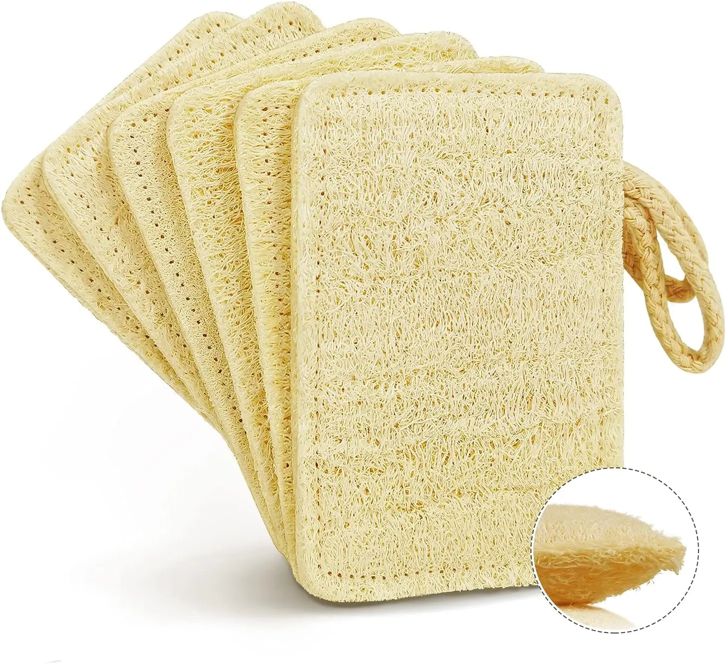 Natural Loofah Dishwashing Cloth Scrub Pad Dish Bowl Pot Easy to Clean Scrubber Sponge Kitchen Clean Scrub Gloves