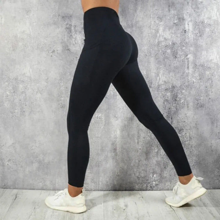 Dropshipping High Quality Fitness Sports Pants Workout Seamless Women Yoga Leggings With Pocket