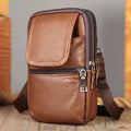 MARRANT Men's Genuine Leather Small Shoulder Bag Cell Phone Purse Crossbody Bag Men Waist Bag Leather Fanny Pack