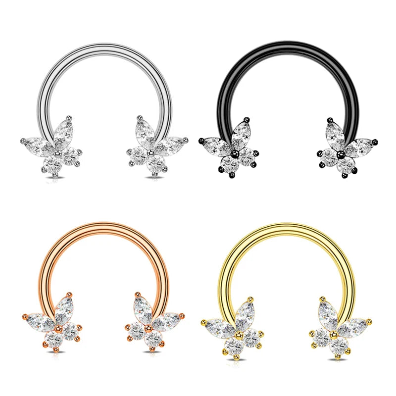 Septum Rings 16G Septum Jewelry for Women Septum Piercing Lip Rings Nose Piercing Jewelry Tragus Horseshoe Earrings