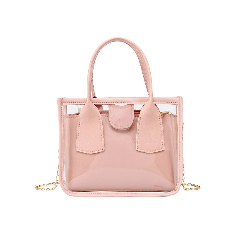 High Quality Transparent Ladies Shoulder Tote Bag PVC Crossbody Clear Women Hand Bag