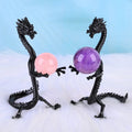 Hot Sale Polished Natural Healing Dragon Base Crystal Ball Stands Colorful Holder for Easter Decoration