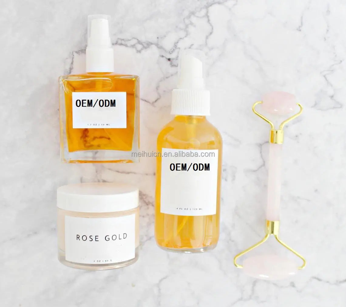 Private Label Hydrate and Glow Natural Skincare Kit Facial Toner Skin Brightening Face Night Cream