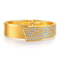DHJ60448 New Design European and American Gold Plated Minimalist Fashion Geometry Luxury Rhinestone Bangle
