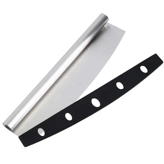 Kitchen Accessories 14 Inch  Heavy Duty Stainless Steel Slicer Knife Pizza Cutter Wheel Rocker With Protective Cover