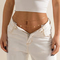 2Pcs/Set Charms Sequin Pendants Box Chain Waist Belly Chain for Women Trendy Ladies Summer Wear Fashion Jewelry Accessories Gift
