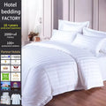300 Thread Counts Series Hotel Luxury Linen Bedding Cotton Satin Stripe in White for Hotel Bed Sheet  60*40S