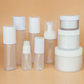 Cosmetic Plastic 120ml 100ml 40ml Toner Bottles 50g Cream Jar Set with Pump Sprayer for Shampoo Face Masks Lotion