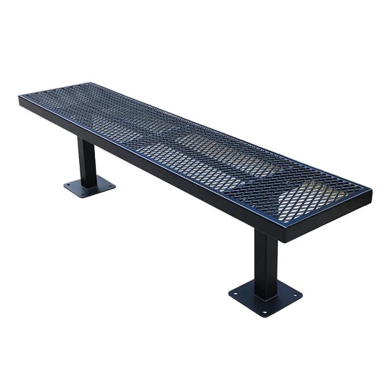 Outdoor Furniture Public Park Expanded Steel Mesh Backless Bench Seating Outside Garden Patio Metal Seat Bench Without Back