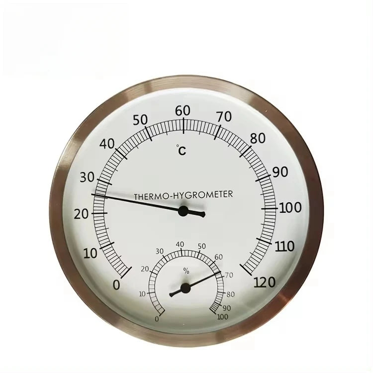 Stainless Steel Digital Sauna Thermometer and Hygrometer with Dry Steam Function and Transom Windows for Home/Hotel Use