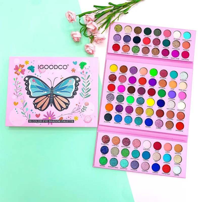 96 Color Blusher Eyeshadow Factory Direct Pressed Glitter Children Stage Makeup OEM ODM Waterproof Natural Matte Cosmetics