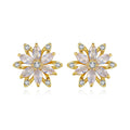 LUOTEEMI Cubic Zirconia Crystal Flower Green and Pink CZ Earrings Women Stud Fashion Earring