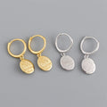 New Trendy Custom Engraving Letters Oval Shape Pendant Hoop Earrings 18k Gold 925 Sterling Silver Women Hoop Earring