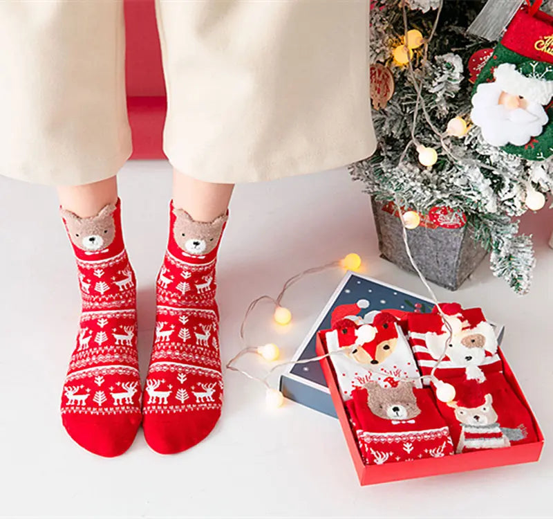Custom Christmas Socks New Design Gift Box Christmas Socks Gift Box for Little Kids Unisex Silly Santa Snowman Gingerbread