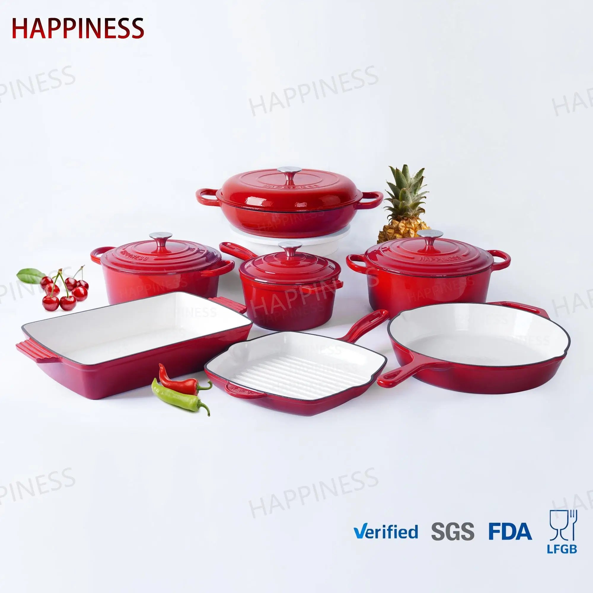 Modern Cast Iron Pot Healthy Eco-Friendly Nonstick Casserole Dish Induction Base Cookware Sets