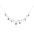 Abiding Luxury Natural Green Agate Stone Statement 925 Sterling Silver Fashion Customs Necklace Women for Fine Jewelry