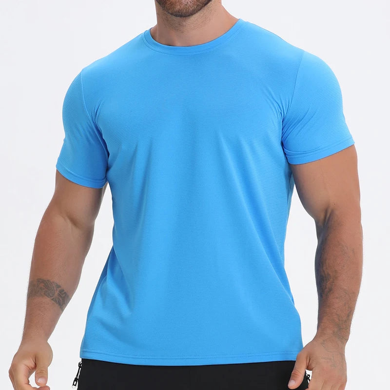 Custom Dry Fit Shirt Sportswear 100% Polyester Elastic GGym Fitness Blank Tee Shirts Men Athletic Shirt