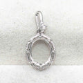 Sterling Silver 6*8/7*9/8*10/10*12/10*14mm Semi Mount Pendant Empty Frame Blank Setting S925 Without Center Stone for DIY Inlay