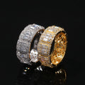 Wholesale Aliexpress New Launched Hip Hop Jewelry Iced Out Brass Bling Ring 8mm Cubic Zirconia Iced Out Wedding Ring