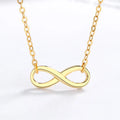 Fashion Minimalist Jewelry 925 Sterling Silver Simple Figure Number Eight Pendant Gold Plated Necklaces for Women