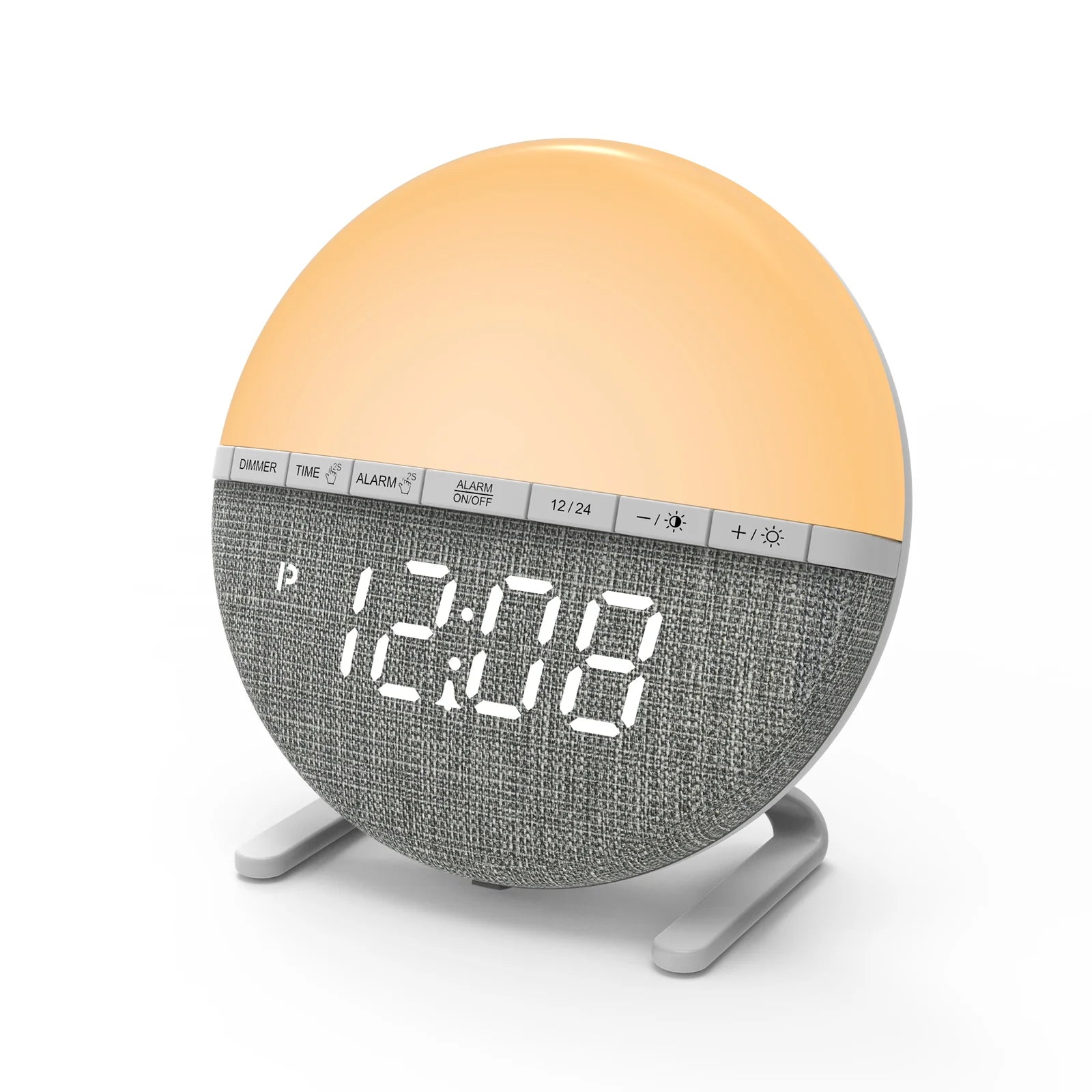 Multifunctional Stereo With Stand Double Alarm Clock Color Changing Night Light Snooze Function Alarm Clock Bedside Light