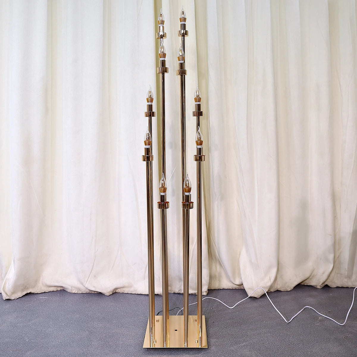LG20190429-18 10 Arms Hot Sale Zinc Alloy Floor Lamp Wrought Iron Candlestick Lamp Wedding Decoration