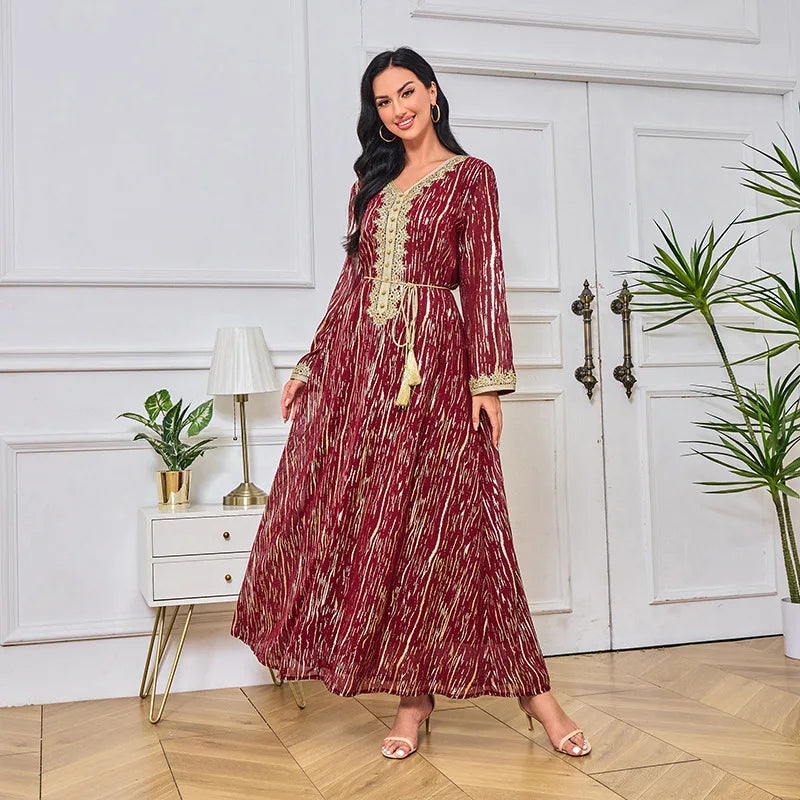 Embellished Istanbul Islamic Abaya for Women Luxurious Breathable Soft Velvet Dress Traditional Muslim Clothing From Middle East