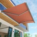Retractable Automatic Awning Sunshade Waterproof Fabric with Remote Control for Outdoor Balcony Garden Easily Assembled