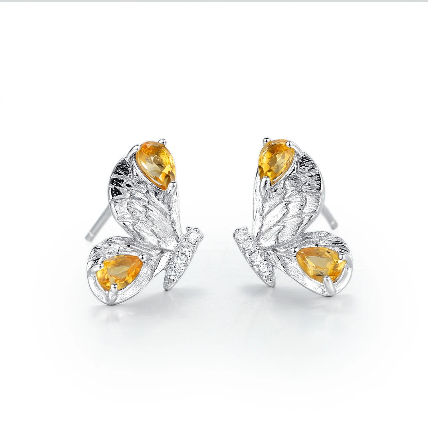 C8111 Abiding Jewelry New Arrival Butterfly Natural Citrine Sterling Wholesale Lot Good Earrings