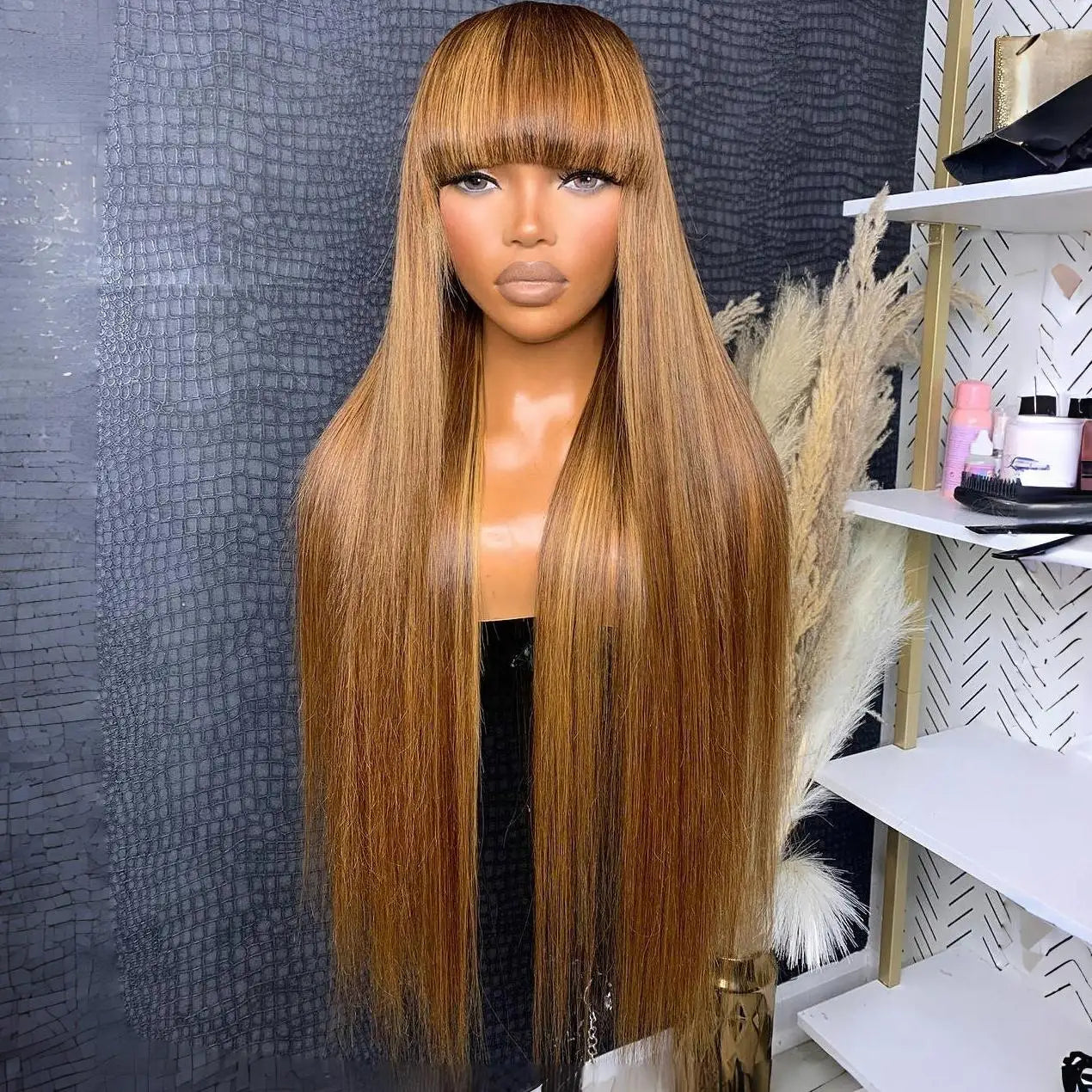 Highlight 13x6 HD Jerry Curly Lace Frontal Wigs for Women 5*5 Straight with Bangs Colored Blonde Ombre Brown Heavy 250% Density