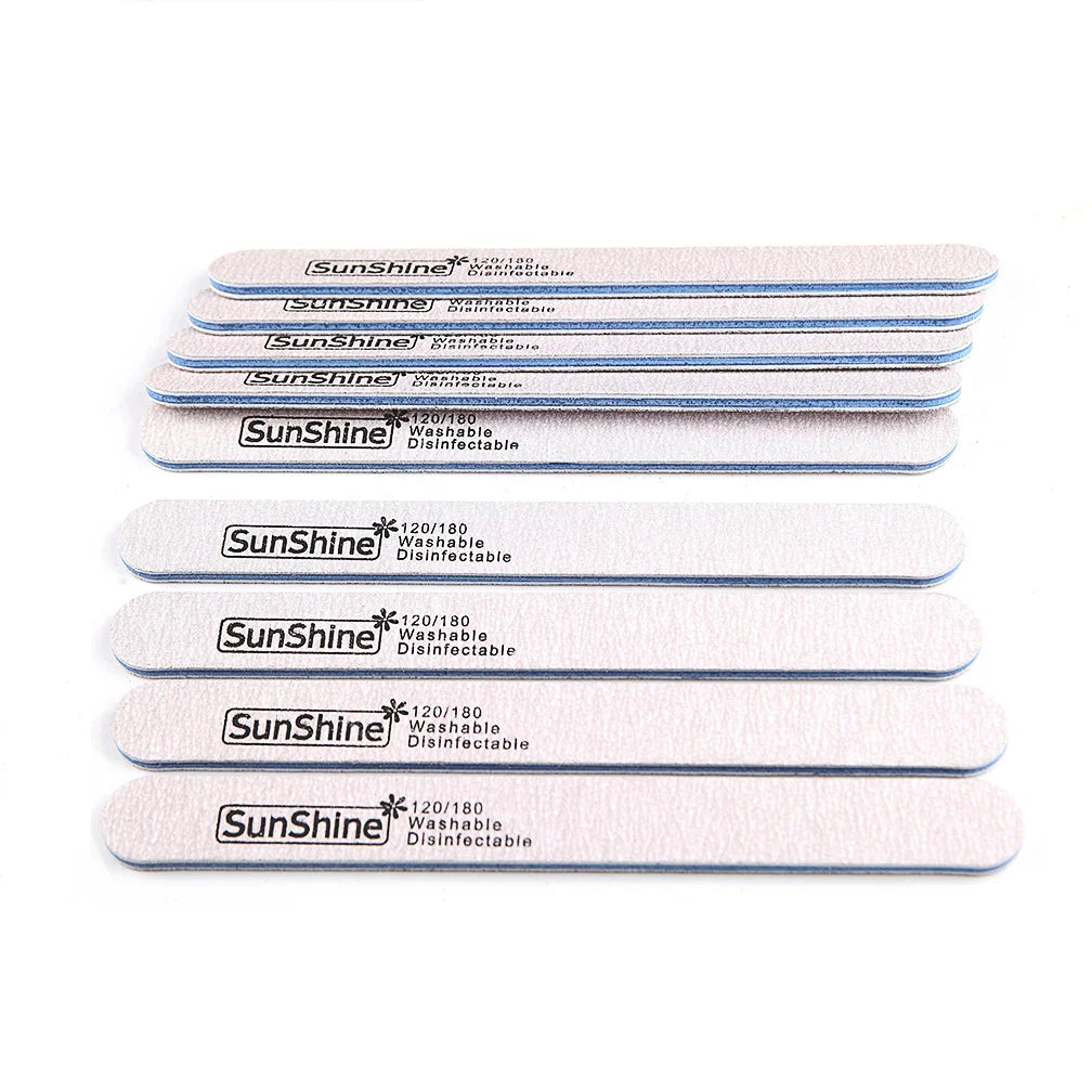 High Quality Wholesale Double Japanese Sandpaper 120/180  zebra Nail Beauty Salon Professional Nail File